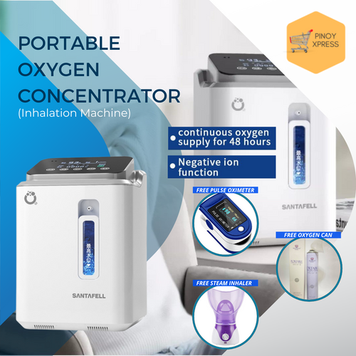 Portable Oxygen Concentrator (Inhalation Machine) PLUS FREE STEAM INHALER + OXIMETER + OXYGEN IN CAN